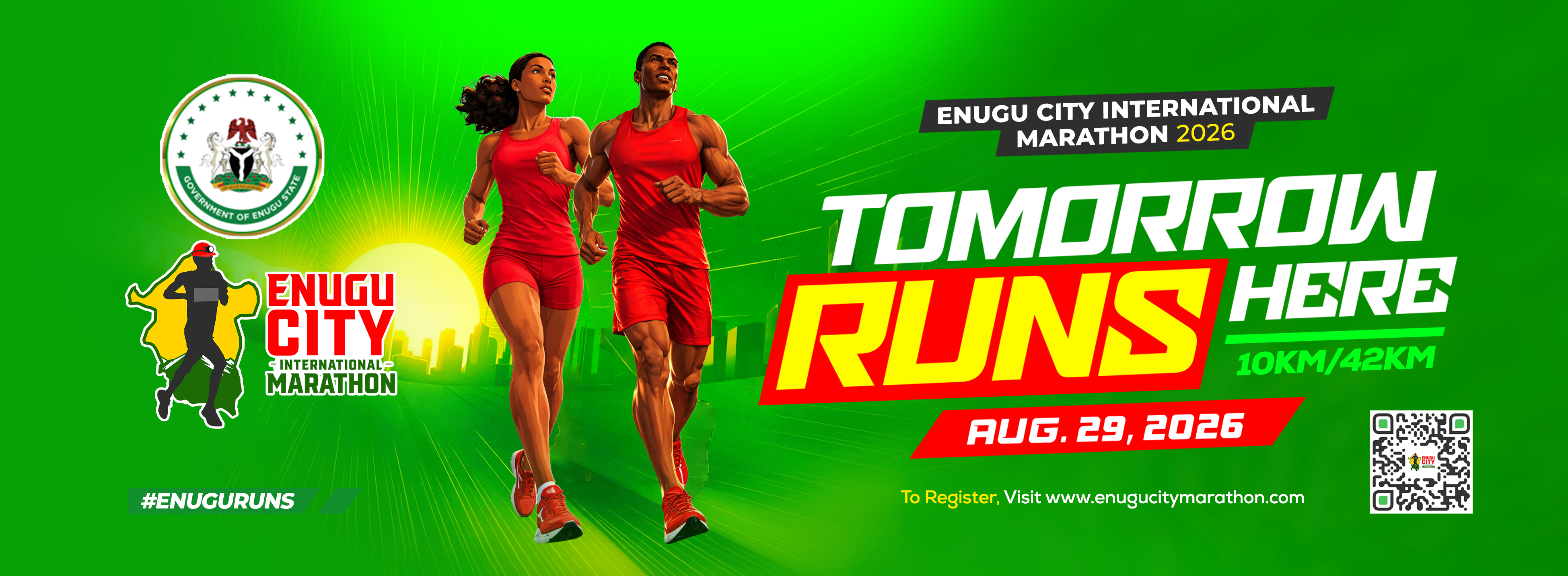 Enugu City International Marathon 2026 — Tomorrow Runs Here, Aug 29 2026, 10KM/42KM
