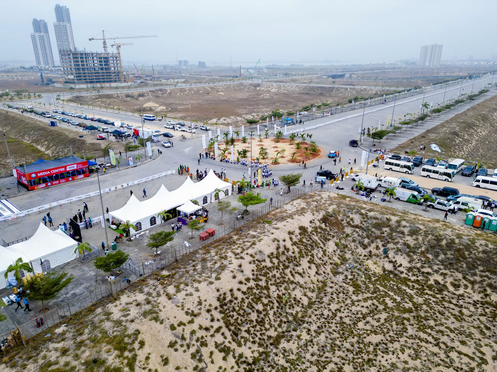 Aerial view of the Access Bank Lagos City Marathon