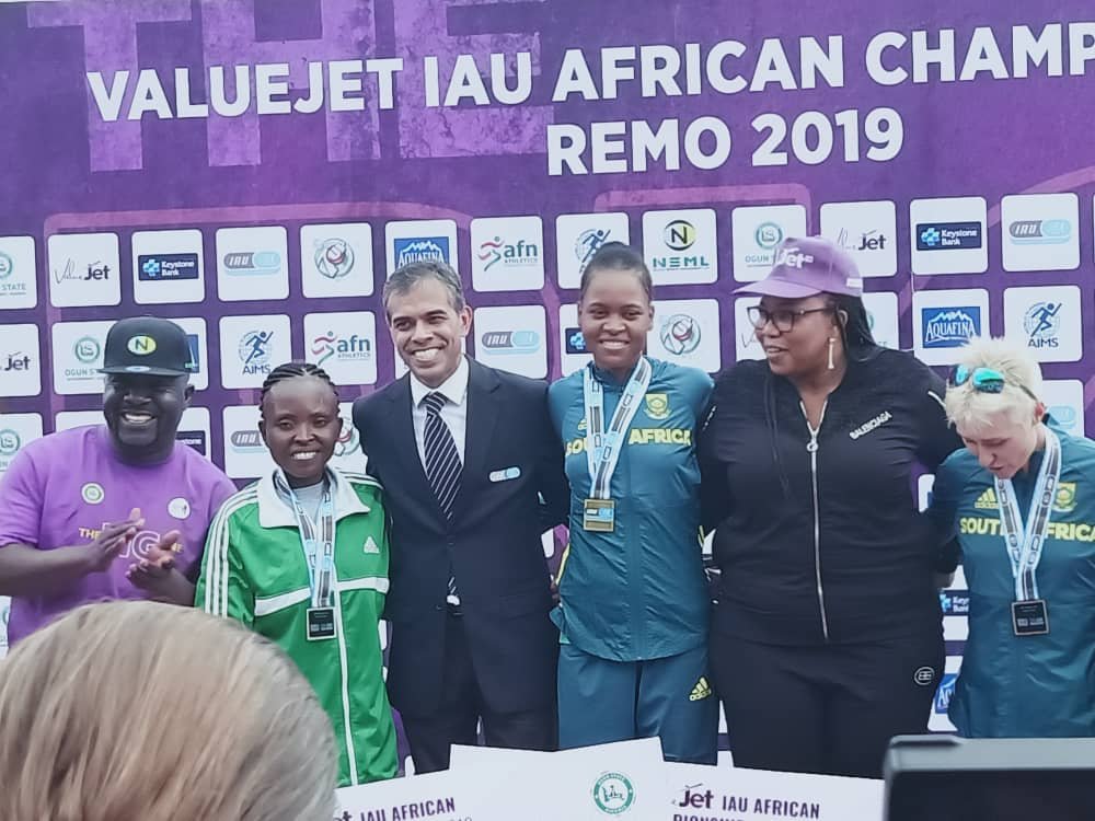 Runners competing at the IAU African Championship Remo