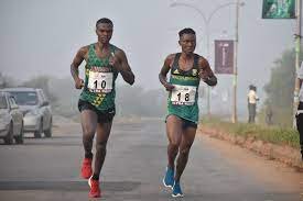Two athletes racing at the IAU African Championship Remo